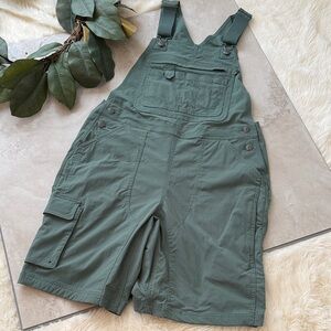 DULUTH TRADING Heirloom Gardening  Short Overalls Green Medium